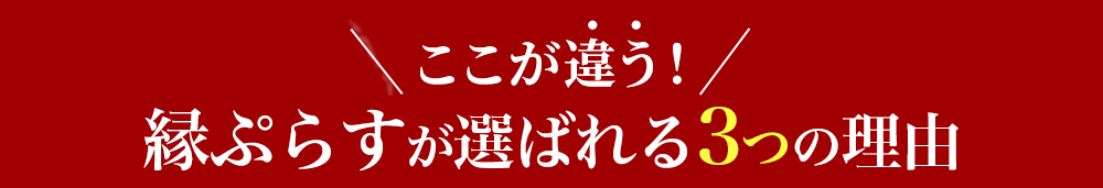 縁ぷらすが選ばれる3つの理由
