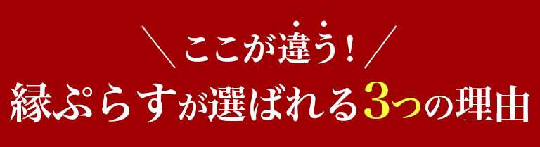 縁ぷらすが選ばれる3つの理由